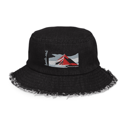 Distressed denim bucket hat