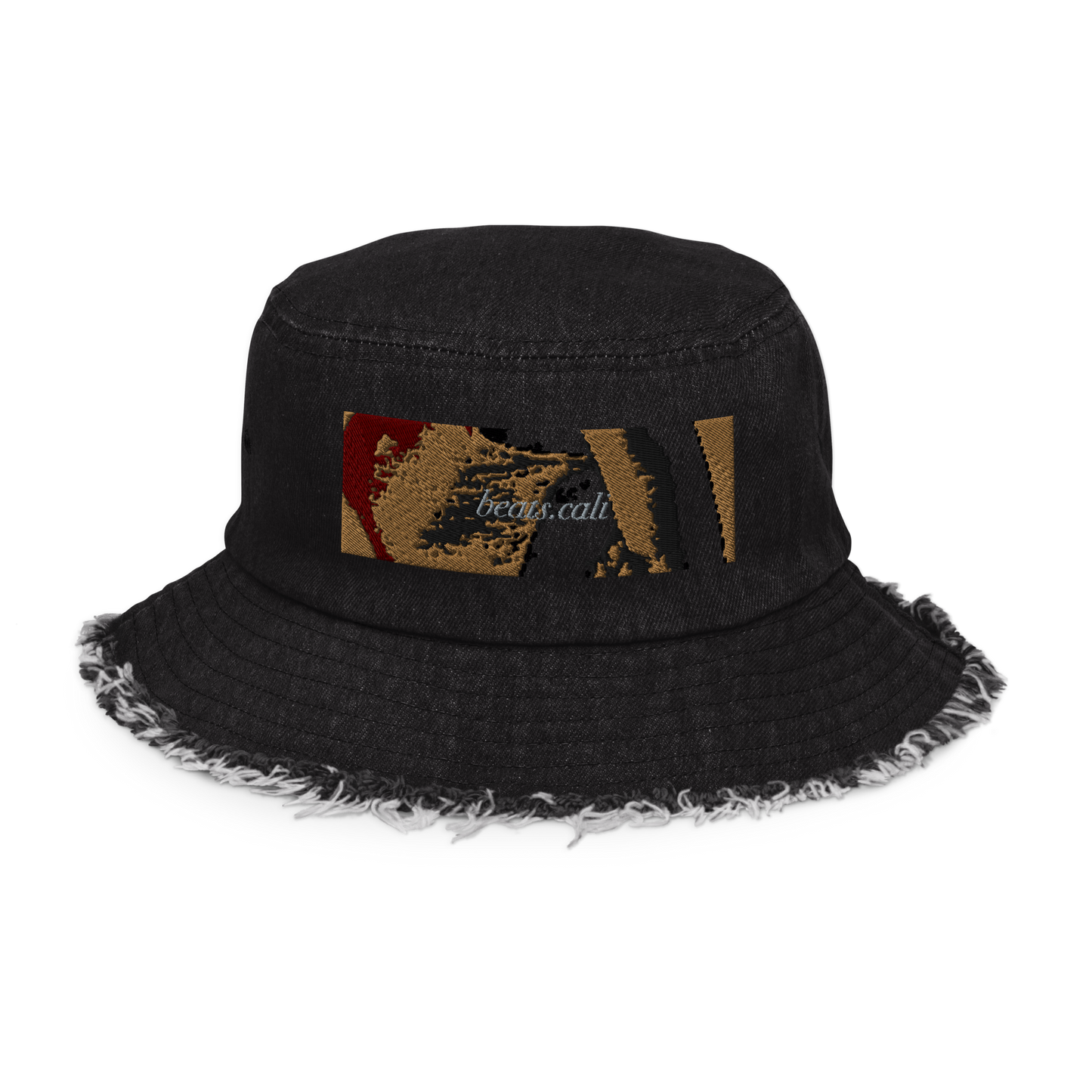 Distressed denim bucket hat