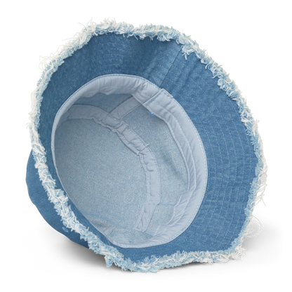 Distressed denim bucket hat