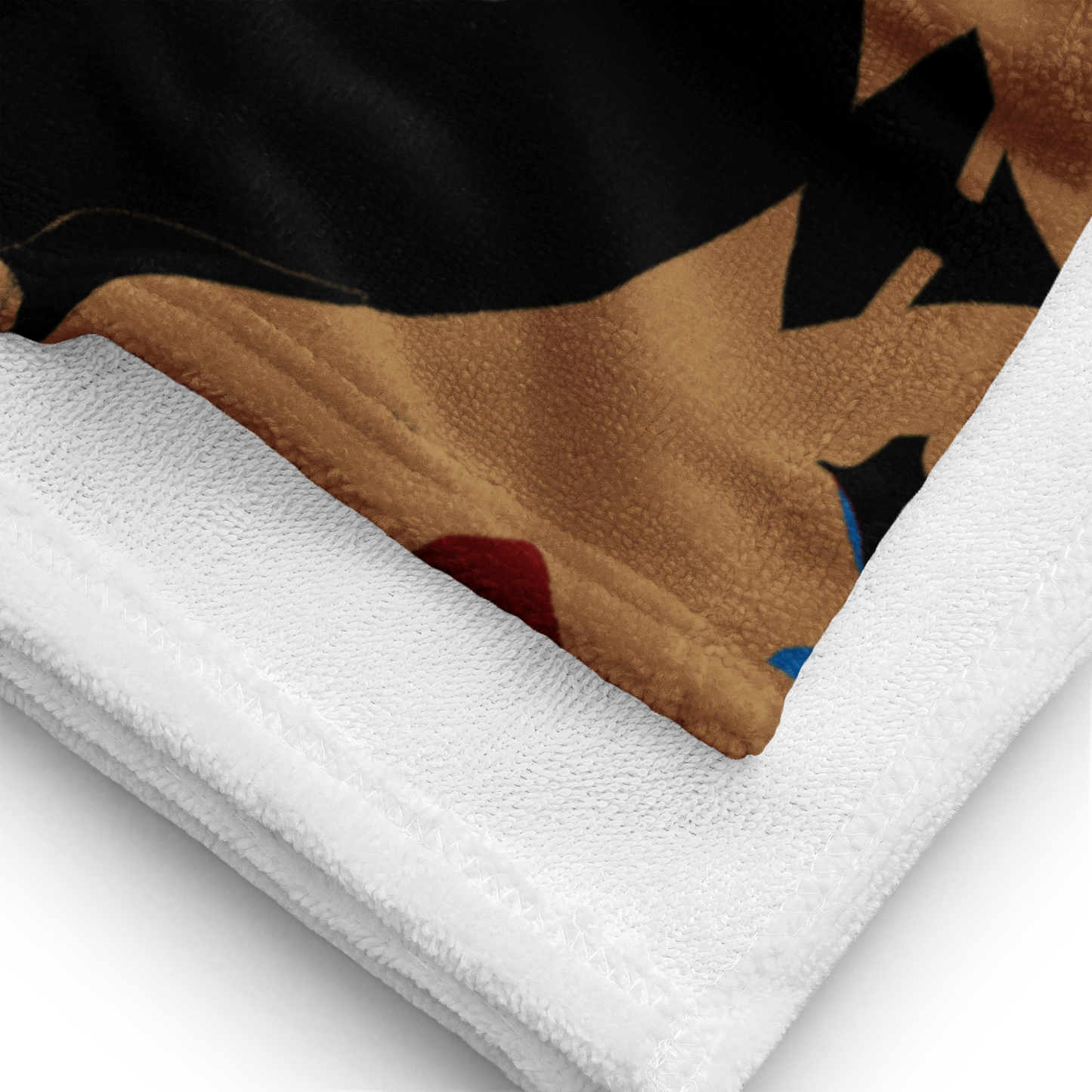 Designed for both aesthetic appeal and practicality, our towel boasts a generous size of 30″ × 60″ × 0.28″ (76 × 152 × 0.7 cm), enveloping you in luxurious warmth with every use. Its all-over sublimation print captures intricate details and vibrant hues, ensuring a visual feast for the senses. But functionality is never compromised with Beats.Cali.  The absorbent terry fabric with its water-absorbing capabilities for maximum utility promises to cocoon you in comfort. 