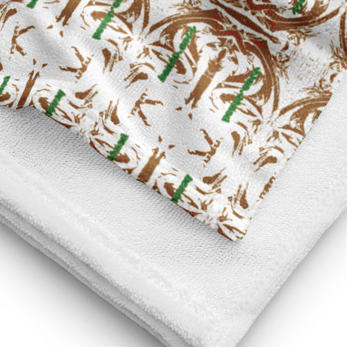 Designed for both aesthetic appeal and practicality, our towel boasts a generous size of 30″ × 60″ × 0.28″ (76 × 152 × 0.7 cm), enveloping you in luxurious warmth with every use. Its all-over sublimation print captures intricate details and vibrant hues, ensuring a visual feast for the senses. But functionality is never compromised with Beats.Cali.  The absorbent terry fabric with its water-absorbing capabilities for maximum utility promises to cocoon you in comfort. 
