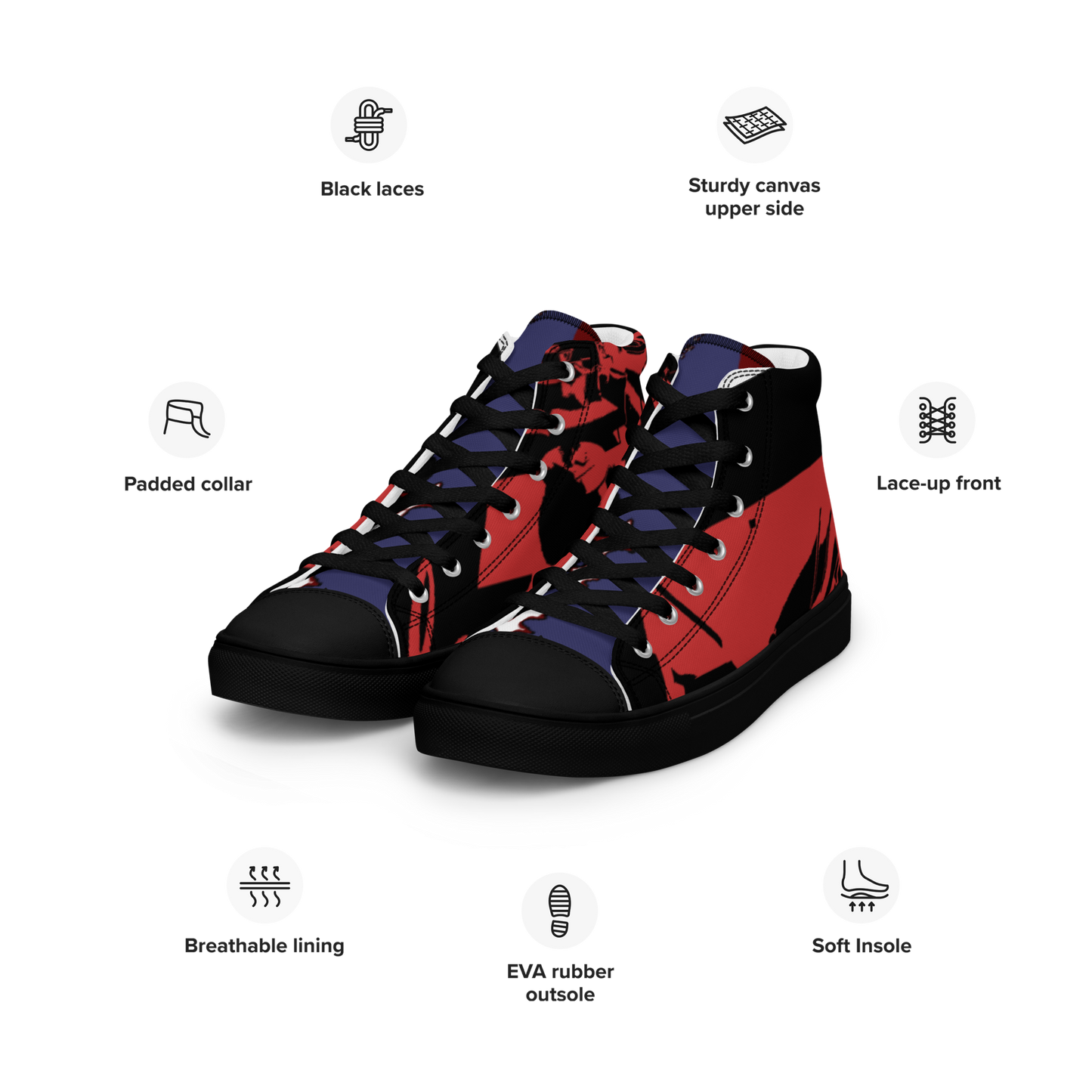 Women’s high top canvas shoes