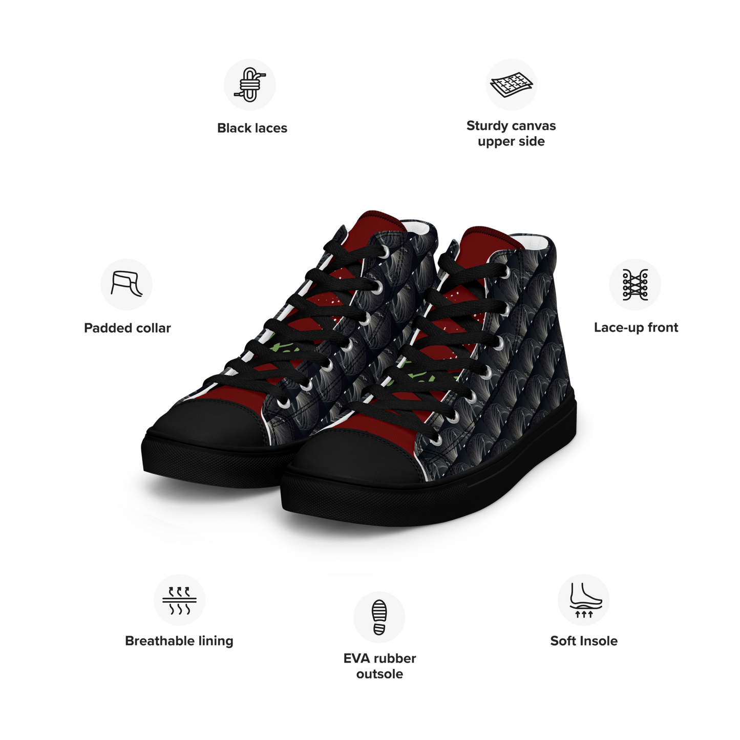 Women’s high top canvas shoes