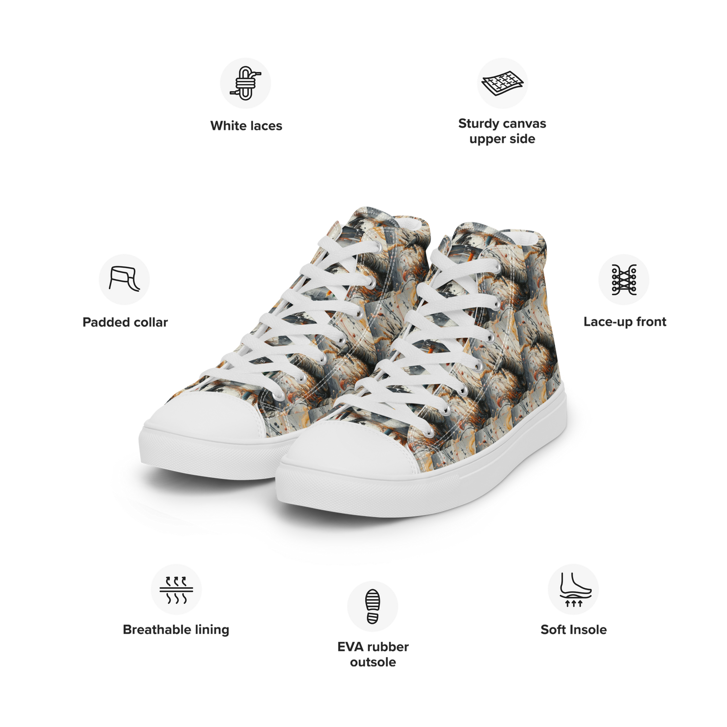 Women’s high top canvas shoes