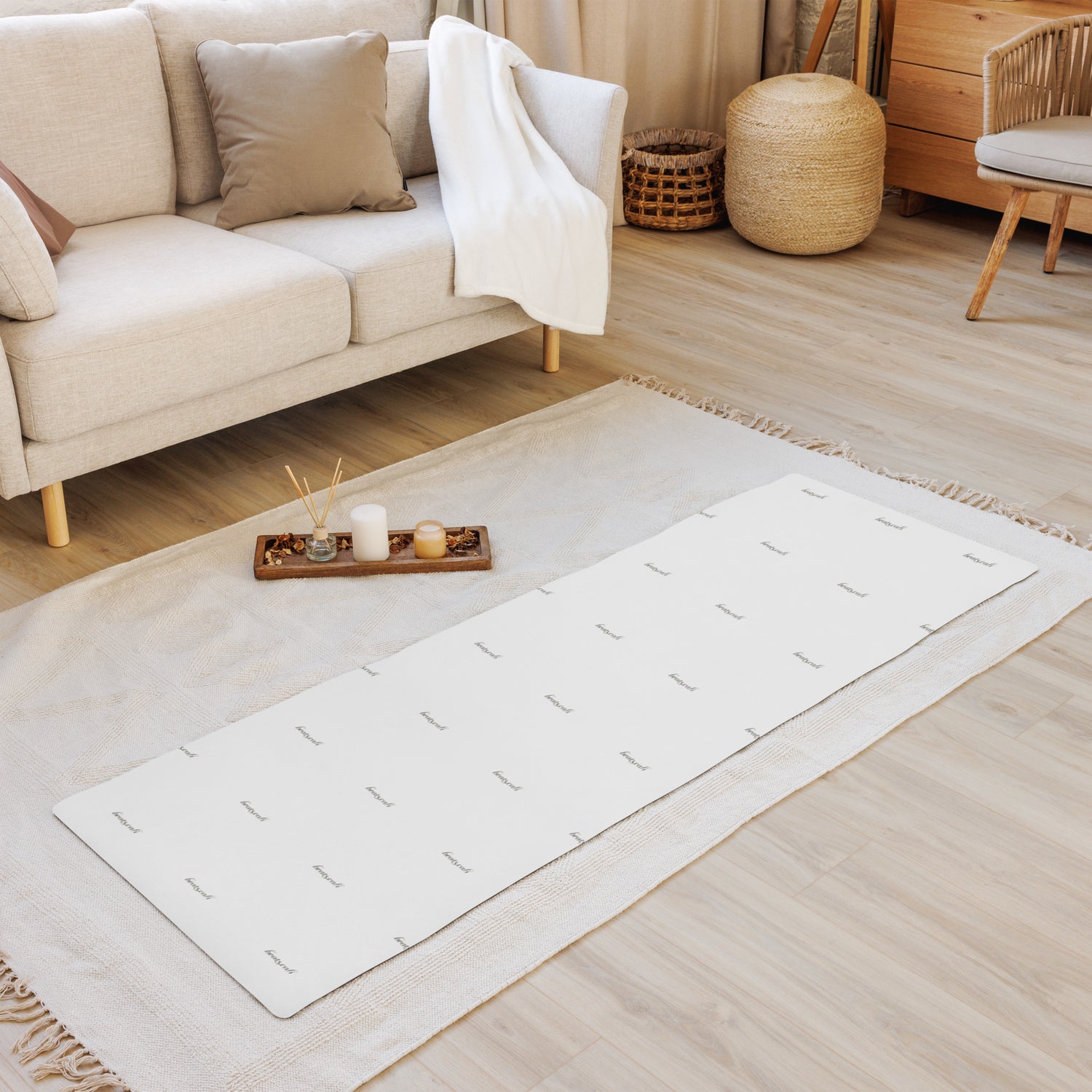 Elevate your yoga experience with our yoga mat, where style meets functionality to enrich your yoga practice sessions. Crafted with a durable rubber base and topped with luxurious microsuede top for optimal grip and support. The anti-slip rubber bottom ensures stability during exercises, meditation and yoga practices.